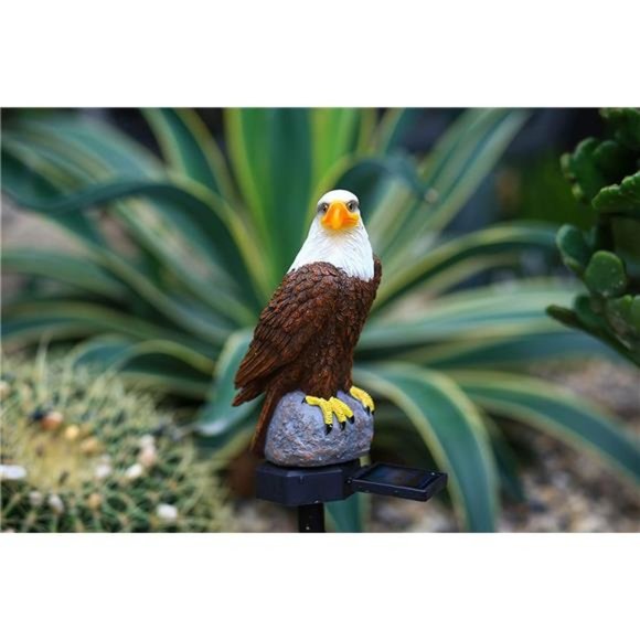 Eagle Figurine Garden Solar Stake Light Solar Eagle Lights Outdoor Decorative - Picture 5 of 6